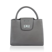 HUTCH Pewter Pebbled Leather Satchel Handbag without Pouch