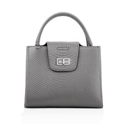 HUTCH Pewter Python Embossed Leather Satchel Handbag without Pouch