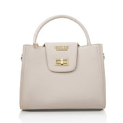 HUTCH Ivory Pebbled Leather Satchel Handbag without Pouch