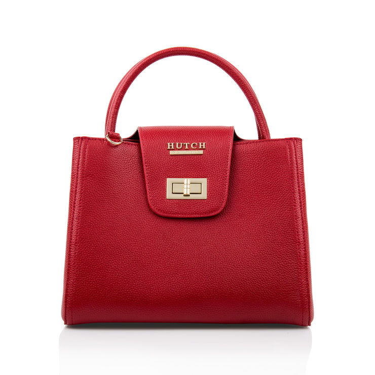 HUTCH Ruby Pebbled Leather Satchel Handbag without Pouch