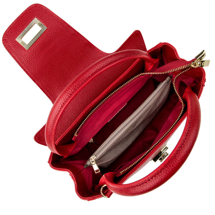 Inside of HUTCH Ruby Pebbled Leather Satchel Handbag